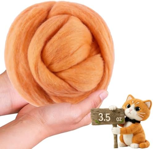 Wool Roving-3.5oz Needle Felting Wool, Soft Multi-Color Wool Fiber by VKEDA