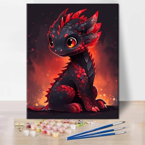 TUMOVO Cute Little Baby Dragon Paint by Numbers Kit, 16x20 Inch Acrylic Painting Arts and Craft for Kid & Adult by TUMOVO