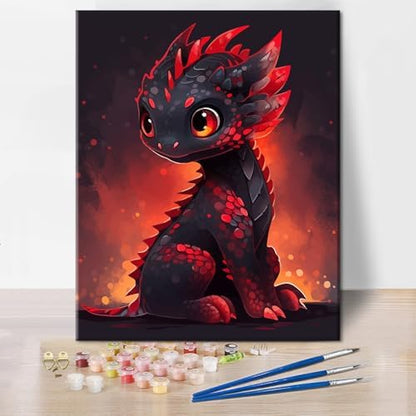 TUMOVO Cute Little Baby Dragon Paint by Numbers Kit, 16x20 Inch Acrylic Painting Arts and Craft for Kid & Adult by TUMOVO