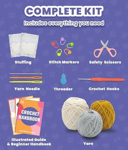 PAITIN Crochet Starter Kit – Easy DIY Craft Set for Adult Beginners, Handmade Yarn Art Project with Video Guidance (Sleeping Cat) - Image 3