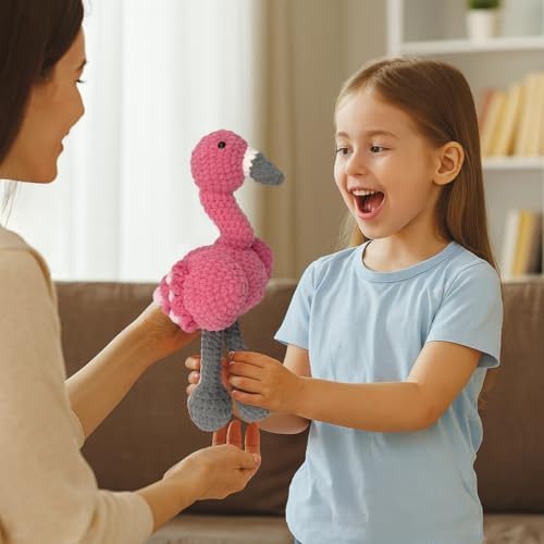 Noocro Flamingo Amigurumi Crochet Kit for Advanced Beginners & Intermediate, DIY Crochet Animal Plushie Kit with Soft Chenille Yarn, Hook, Stuffing & Instructions – Fun Craft Gift - Image 7