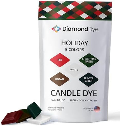Christmas Candle Dye Chips, Soy & Paraffin Candle Making, 5 Holiday Colors by Reddig-globyDiamondDye