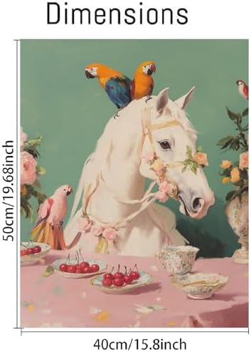 pchmcu Vintage Paint by Numbers Kits for Adults,Horse Parrot Paint by Number for Adults Beginner, Paint by Numbers Kits on Canvas for Home Wall Decor 16x20inch - Image 4
