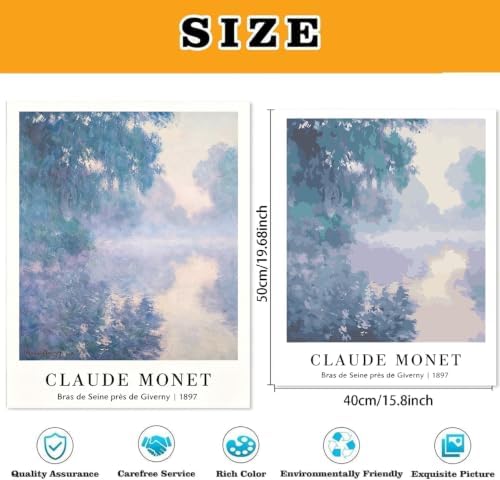 3 Pack Monet Paint by Numbers Kit for Adults Beginner (Without Frame) - Image 5