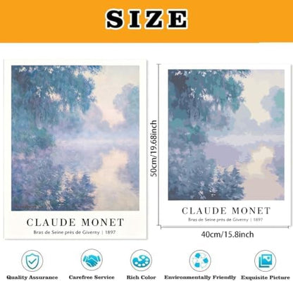 3 Pack Monet Paint by Numbers Kit for Adults Beginner (Without Frame) - Image 5