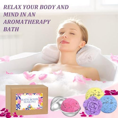 Bath Bomb Making Kit- DIY Bath Bomb Set for Kids Adults, Make Your Own Spa Kit, Shower Craft Kits with Bath Bomb Molds, Press, Spa Craft Kits, Bath Bombs Making Supplies Gifts for Girls Women - Image 4