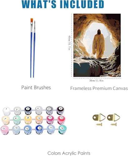3 Pack Jesus Paint by Numbers Kit for Adults Beginner (Without Frame) - Image 6