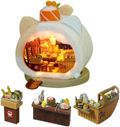 3D Wooden Book Stand Puzzle DIY Dollhouse Wood Nook Model Building Kit with LED Light for Adults to Build Creativity Christmas Halloween by TOPBSFARNY