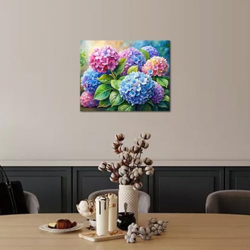 Rebotipy Flower Watercolor Hydrangeas Adult Paint by Numbers Kit - Image 2