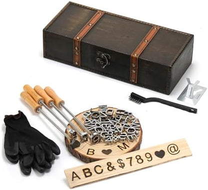 44pc 1" Branding Iron Letter/Number/Symbol Kit for Wood Leather Hats by AIMOADO