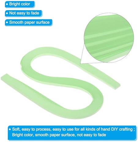 PATIKIL 240pcs Quilling Strips Paper 3/16"(5mm) 21"(54cm) Origami Paper Quilling Strip for Art DIY Hand Craft Christmas, Light Green - Image 3