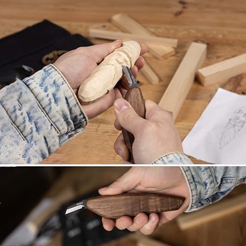 Hutsuls S.06 Wood Carving Knives Kit - Carver’s Choice Whittling Knives for Precision Work, Complete Beginners Whittling Wood Carving Knife Set, Master Craft Wood Whittling Kit for Beginners Kids - Image 3