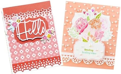 Lapoo Cutting Die for Scrapbooking, 3D Backgrounds Frame New Cutting Dies DIY Album Card Making Decor Paper Craft Metal Die Cuts Party Decorations (9 Flower Borders 7.3 x 3.1 in) - Image 4
