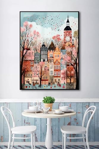 5DDIYART Paint by Numbers for Adults Beginner, London Paint by Number Kits on Canvas Without Framed,Paint by Easy Acrylic Painting Home Wall Decor 16x20inch - Image 4