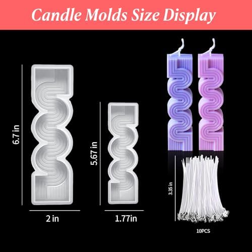 MGLIFEUL 2Pcs Spiral Unique Silicone Wax Candle Mold for Candle Making Molds Silicone Mold Novelty Shapes Moldes De Silicona para Velas Artesanales De Silicona - Image 2