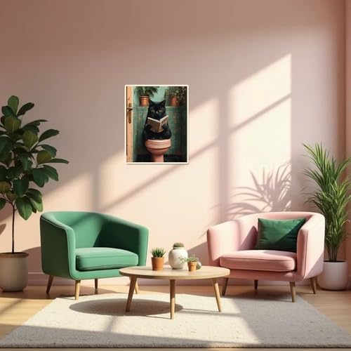 obterie Black Cat Paint by Numbers Kit for Adults Beginner Animals Oil Painting Kit Adult Paint by Number Kits on Canvas DIY Painting for Beginners Art by Numbers for Gifts Home Wall Decor 16x20 Inch - Image 5