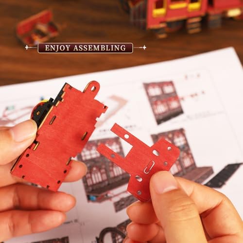 CUTEROOM Book Nook Kit for Adults, 3D Wooden Puzzle DIY Miniature Dollhouse Booknook Kit with LED Light, Tiny House Building Kit for Bookshelf Insert Decor -Zero Platform for Christmas Birthday Gift - Image 6