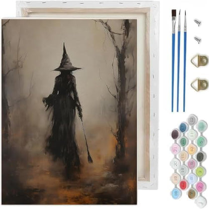 Halloween Paint by Numbers Kit for Adults-Witch,Oil Painting 10x12In by TCDZMYGS