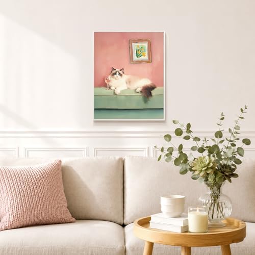bitCNY Paint by Numbers for Adults, Ragdoll Cat with Wine Glass DIY Acrylic Painting Kit, Cute Pet Paint by Number Canvas Art for Home Decor, Beginner Friendly Painting Set, 16x20 Inch - Image 4