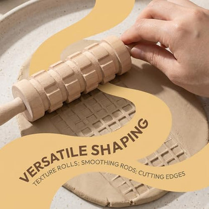 Toddmomy Wooden Clay Tool Set for Kids Toddlers, Clay Molding Tools for Pottery, Ceramics and Modeling Dough, Beginner-Friendly Art and Crafts Activities - Image 6