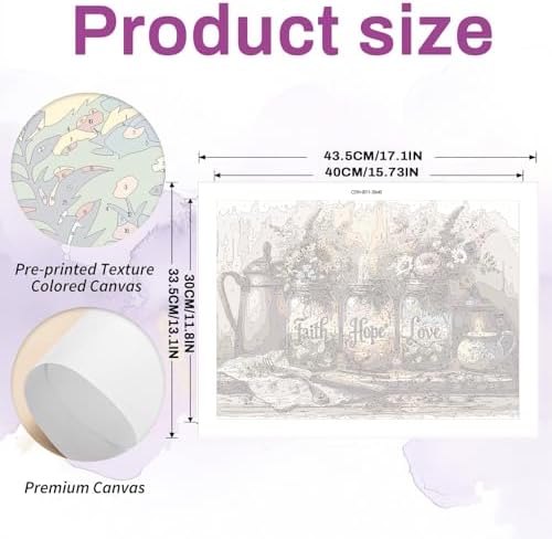 CYNART Religion Paint by Numbers Kit for Adults Beginner, Love Easy Paint by Number Kits on Canvas, DIY Acrylic Oil Painting by Numbers for Gift Home Decor 16 x 20 inch （Without Frame） - Image 3