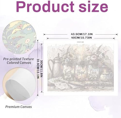 CYNART Religion Paint by Numbers Kit for Adults Beginner, Love Easy Paint by Number Kits on Canvas, DIY Acrylic Oil Painting by Numbers for Gift Home Decor 16 x 20 inch （Without Frame） - Image 3