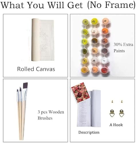 ZRIZQ Flowers Paint by Numbers Kit for Adults Beginner,Roses,16x20 - Image 4