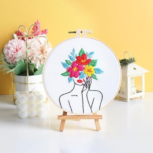 Louise Maelys Flower Woman Embroidery Kit for Beginners DIY Gift Set - Image 5