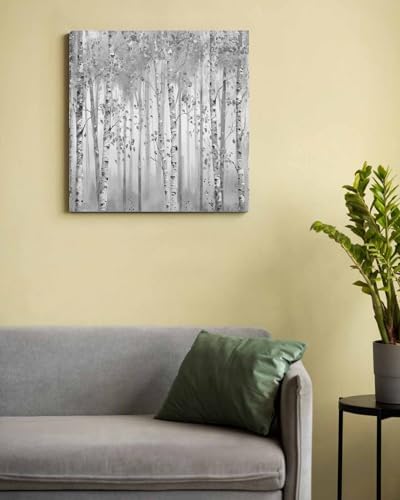 Paint by Number for Adults Beginner Minimalism Grey Forest Painting Art Style DIY Digital Oil Painting by Numbers Picture Drawing On Canvas Framed 16"x16" - Image 3