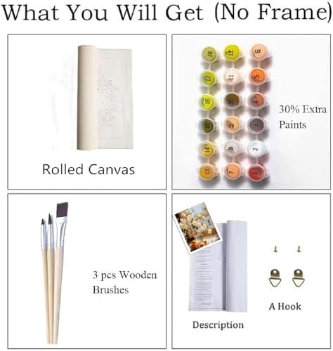 ZRIZQ Flowers Paint by Numbers Kit for Adults Beginner,16x20 - Image 4