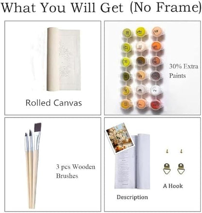 ZRIZQ Flowers Paint by Numbers Kit for Adults Beginner,16x20 - Image 4