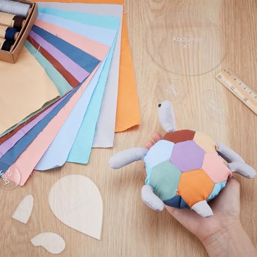 FREEBLOSS 2 Set Turtle Patchwork Pincushion Kit DIY Patchwork Pincushion Sewing Kit Handmade Sewing Crafting Fabric Quilting for Beginners - Image 4