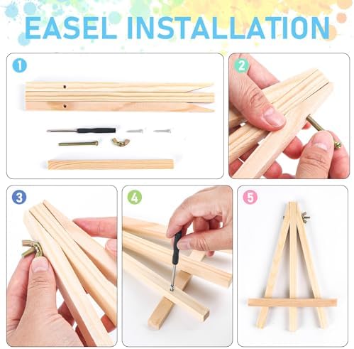 4 Pack Framed Paint by Numbers Kit for Adults with Wooden Easel, 8x12 Inch - Image 7