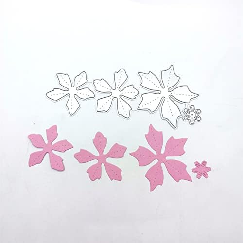 Scrapbooking Die-Cuts, Christmas Metal Cutting Dies for Card Making, Paper Craft Punch Template, Background Embossing Stencils, DIY Album Décor (Christmas Flowers-15.8x6.8cm) - Image 3