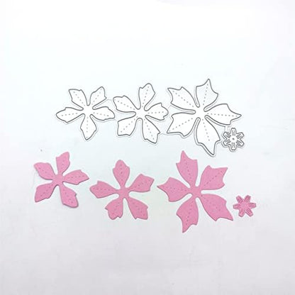 Scrapbooking Die-Cuts, Christmas Metal Cutting Dies for Card Making, Paper Craft Punch Template, Background Embossing Stencils, DIY Album Décor (Christmas Flowers-15.8x6.8cm) - Image 3
