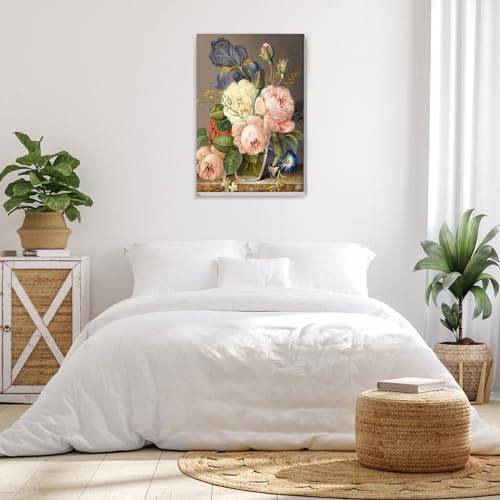 Bowetile Framed Paint by Numbers Kit for Adults Beginner, Flowers Adults' Paint-by-Number Kits on Canvas, Easy Acrylic Number Painting Kits for Home Wall Decor Gifts, 8x12in - Image 4
