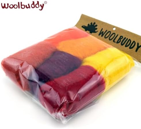 Woolbuddy Corriedale Wool Roving for Needle Felting (Red Orange) 20g Each - Image 5