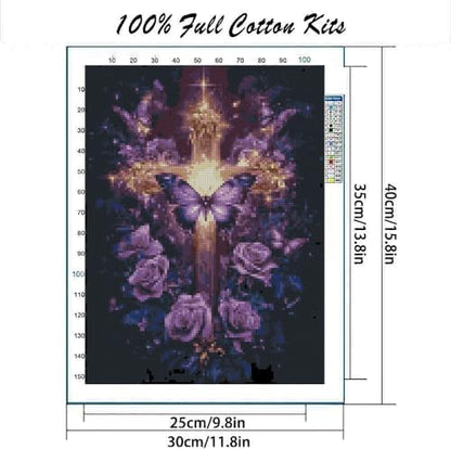 Religious Stamped Cross Stitch Kits - Cross Stitch Kits for Beginners，Adults Needlepoint Cross-Stitch Patterns Dimensions Needlecrafts Embroidery Kits Arts and Crafts 11.8x15.7 Inches - Image 2