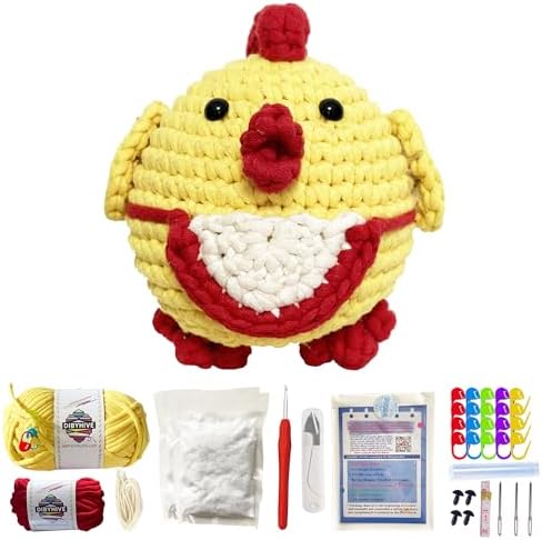DIBYHIVE Crochet Kit for Beginners,Complete Video Tutorials,6Inches Chick Crochet Kit,Includes Explanations of Basic Crochet Stitches by Unknown