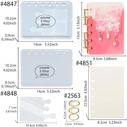 FUNSHOWCASE DIY Resin Shaker Journal Kit Dripping- Complete Set with Notebook Molds, Binder Refills - Image 2