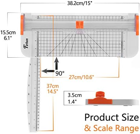 Firbon A4 Paper Cutter, 12 Inch Paper Trimmer with Extened Ruler, White - Image 2