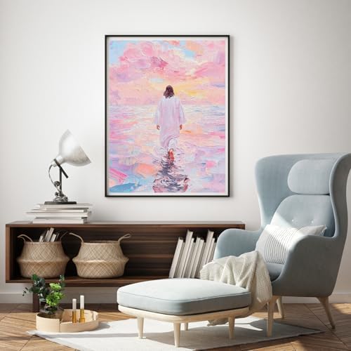 Jesus Paint by Numbers Kit for Adults Framed Canvas, with Wooden Easel - Image 3