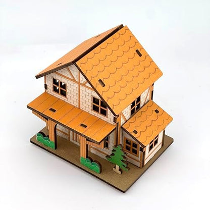 Log Cabin 3D Wooden House Puzzle,DIY Mini Building Model Kit，017 - Image 5
