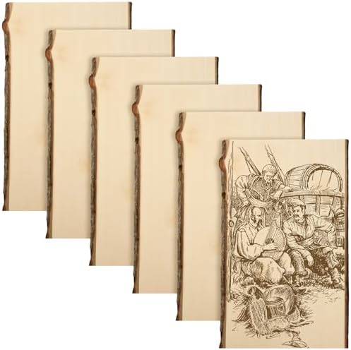 Briwooody 6 Pack Live Edge Wood Slab Unfinished Wood Boards,13 x 9-11 Inch by Briwooody