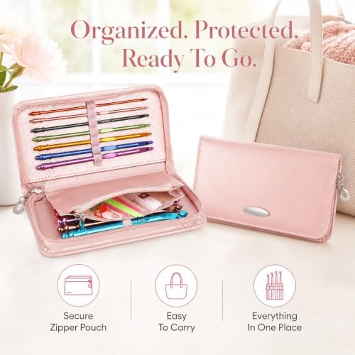 Coopay Crochet Hooks Set with Zipper Pouch, 16PCS Metal Crochet Needles - Image 4