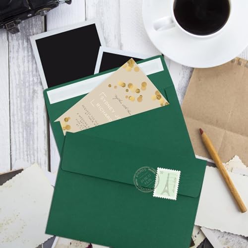 70 Packs of Invitation Envelopes, A2 Dark Green Postcard Envelopes for 4.5x5.5 Cards for Invitations, Self Seal for Photos RSVP, Greeting Cards - Image 7