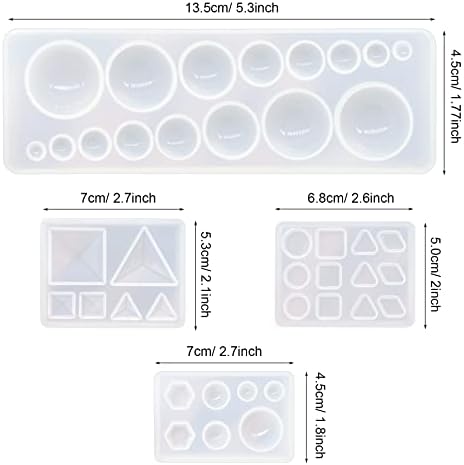 Yayatty Geometry Silicone Molds for Resin Casting, Cabochon Gem Silicone Molds Triangle Hexagon Mould for Resin Epoxy for Earring Pendant Necklace Jewelry Making - Image 4