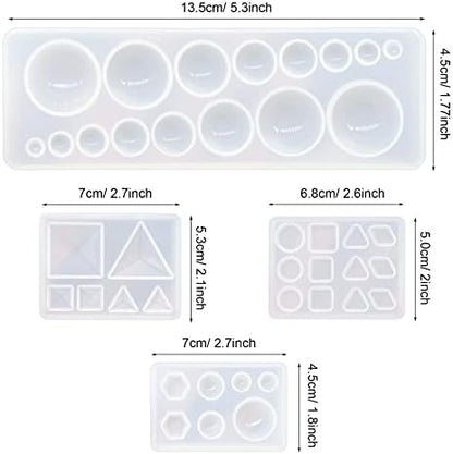 Yayatty Geometry Silicone Molds for Resin Casting, Cabochon Gem Silicone Molds Triangle Hexagon Mould for Resin Epoxy for Earring Pendant Necklace Jewelry Making - Image 4