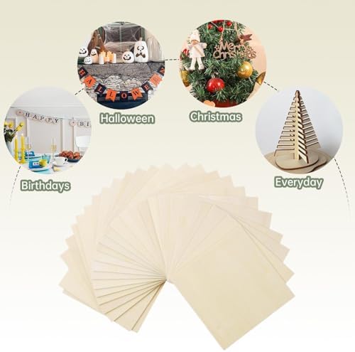 24 Pack Plywood Sheets, 4" x 4"x 1/8" Basswood Sheets - Image 6