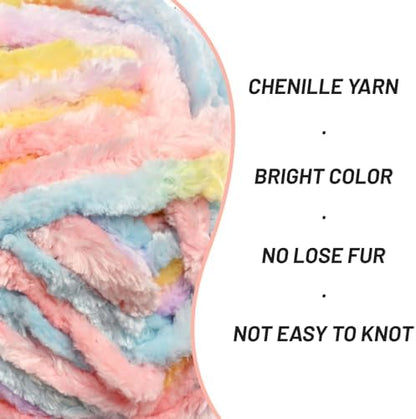 Chenille Velvet Soft Yarn Macaron 2 Pack - Image 2